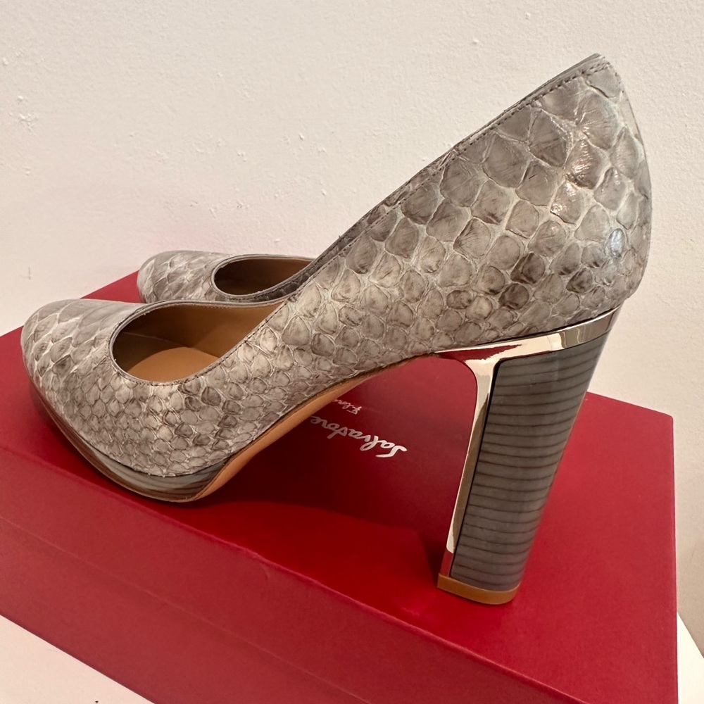 Gray snakeskin ferregamo shoes